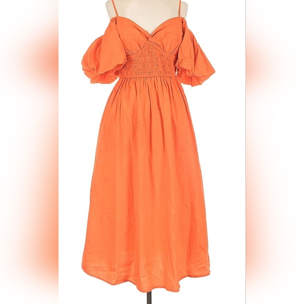Red Orange Off-Shoulder Dress GAP